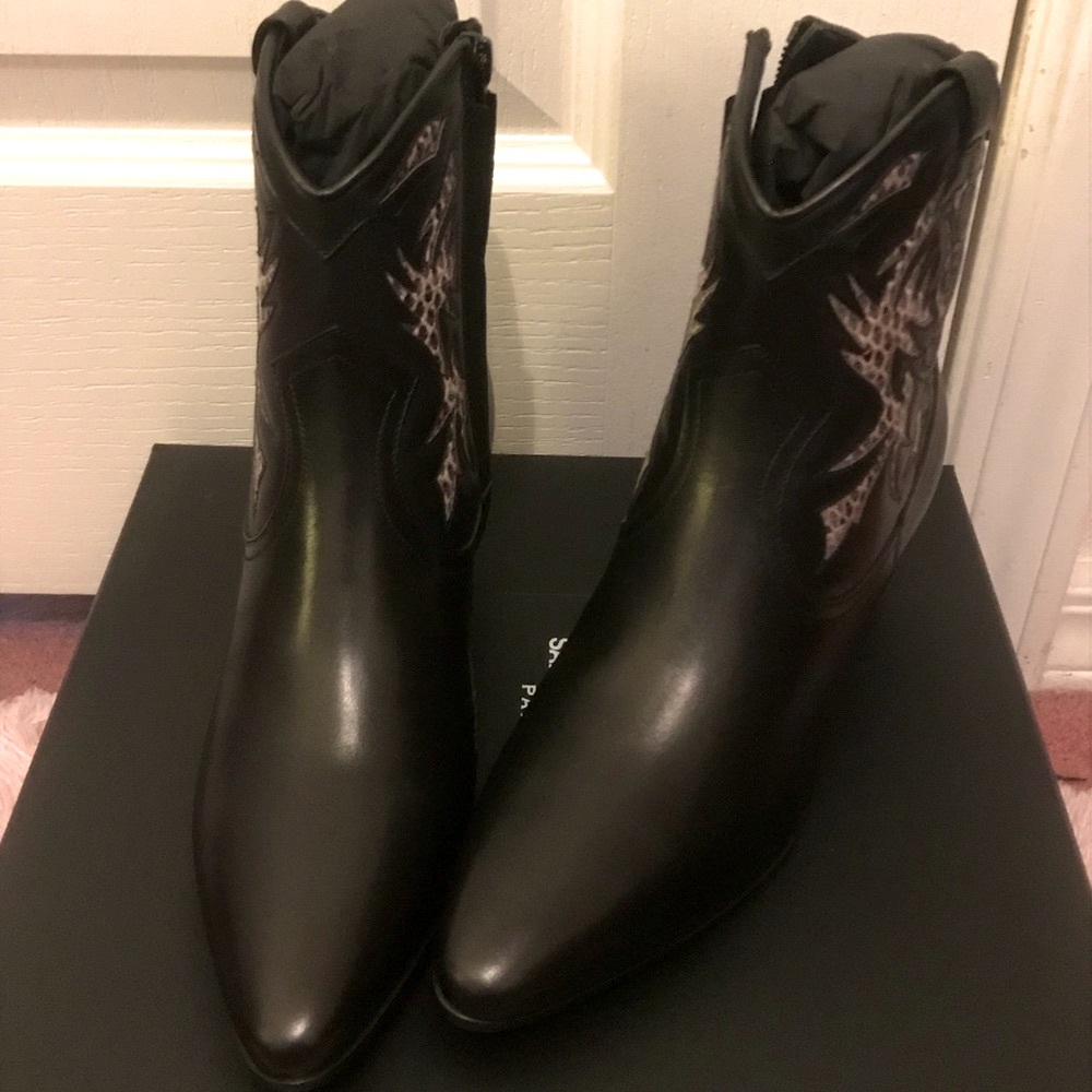 New Saint Laurent YSL Rock 40 Cowboy Western Boots - Picture 6 of 7